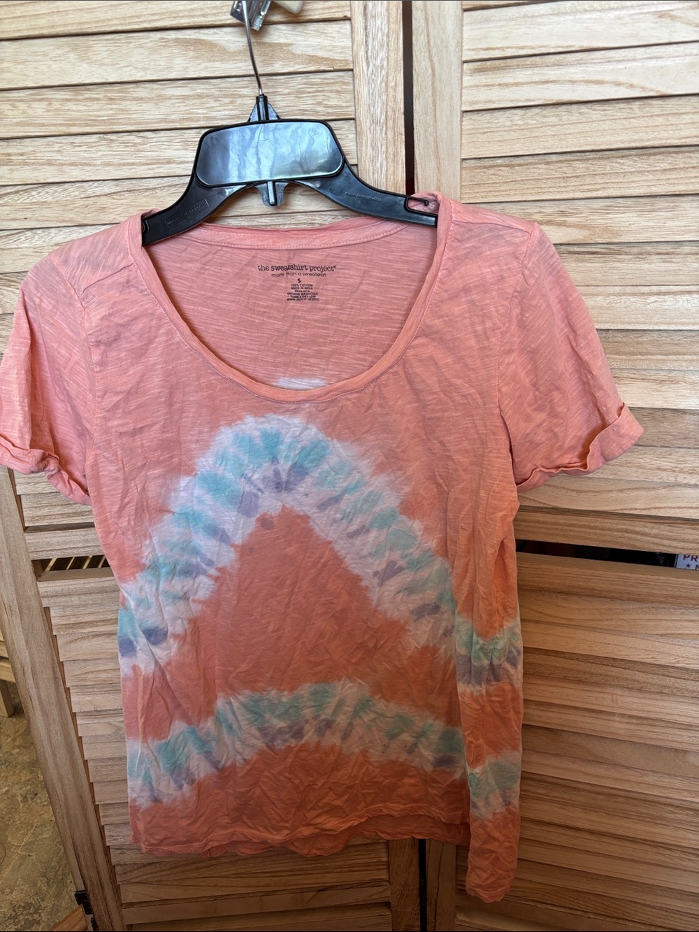 Women's Coral Tie-Dye Short Sleeve Tee Small